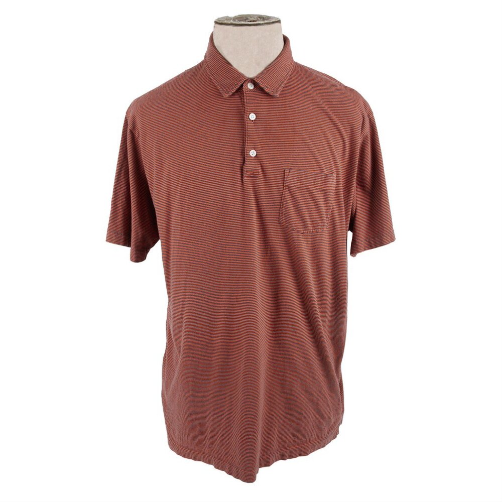Patagonia Organic Cotton Polo Shirt Mens XL Stripe Golf Short Sleeve Lightweight